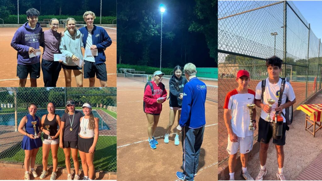 atlas tennis players with their trophies during summer tennis trip 2024